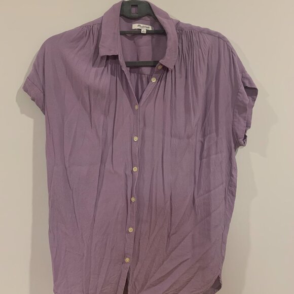 Madewell Central button down t-shirt in Purple - Picture 1 of 3